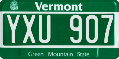 VT license plate YXU907
