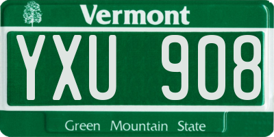 VT license plate YXU908