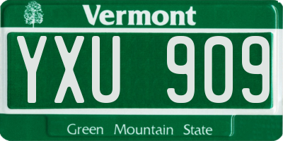 VT license plate YXU909