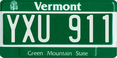 VT license plate YXU911
