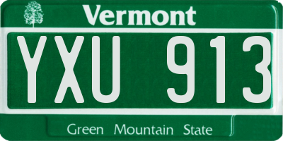 VT license plate YXU913