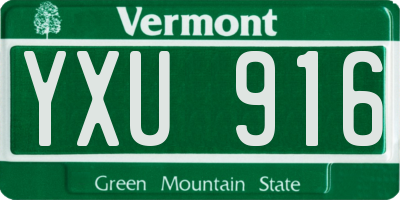 VT license plate YXU916