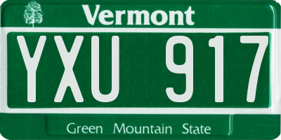 VT license plate YXU917
