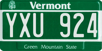 VT license plate YXU924