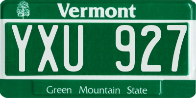 VT license plate YXU927