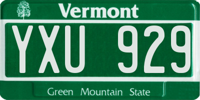 VT license plate YXU929