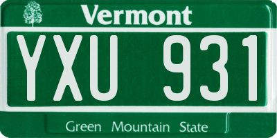 VT license plate YXU931