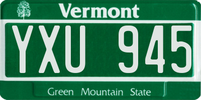 VT license plate YXU945