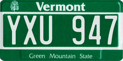 VT license plate YXU947