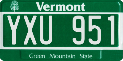 VT license plate YXU951