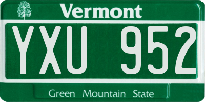 VT license plate YXU952