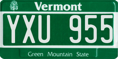 VT license plate YXU955