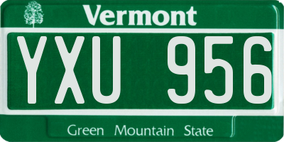 VT license plate YXU956