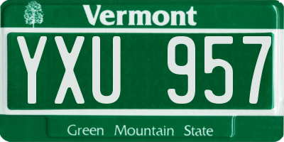 VT license plate YXU957