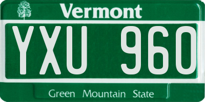VT license plate YXU960