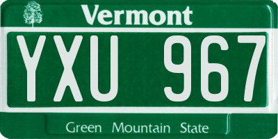 VT license plate YXU967