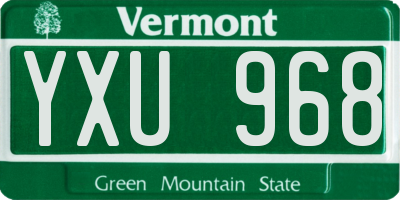 VT license plate YXU968