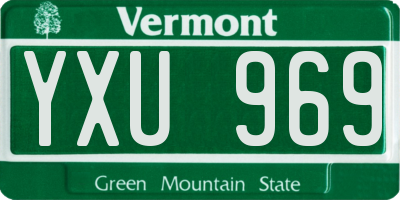 VT license plate YXU969