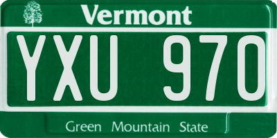 VT license plate YXU970