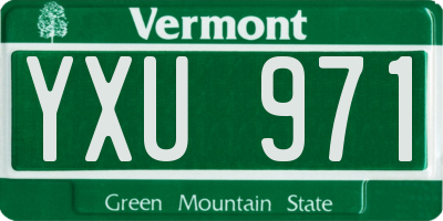 VT license plate YXU971