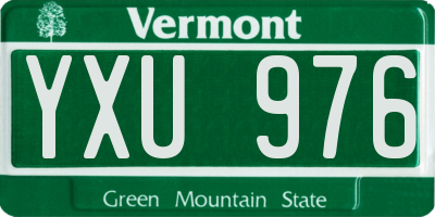 VT license plate YXU976