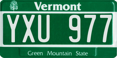 VT license plate YXU977