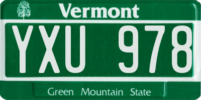 VT license plate YXU978
