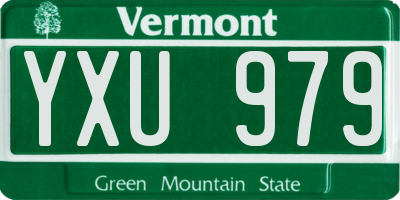 VT license plate YXU979