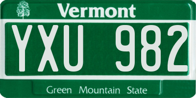 VT license plate YXU982