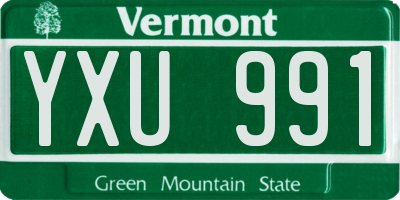 VT license plate YXU991