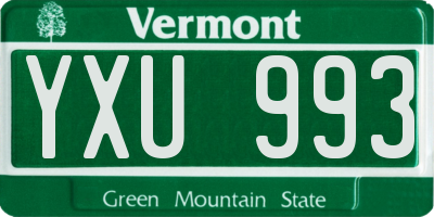 VT license plate YXU993