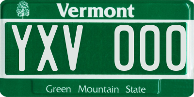 VT license plate YXV000