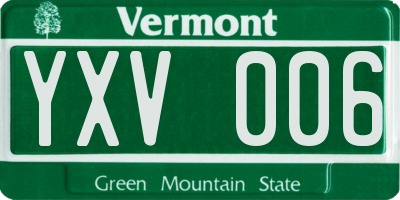 VT license plate YXV006