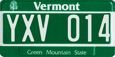 VT license plate YXV014