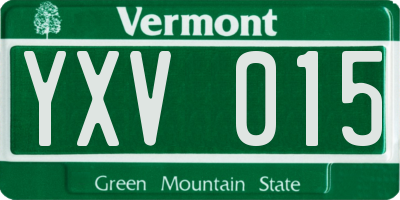 VT license plate YXV015