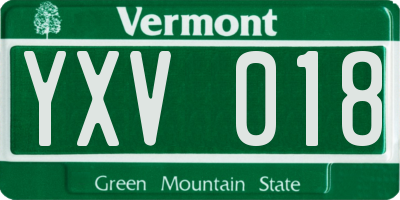 VT license plate YXV018