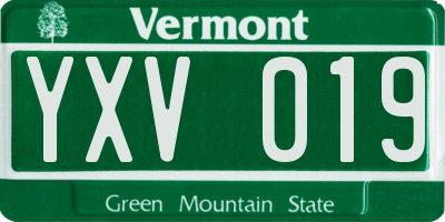 VT license plate YXV019