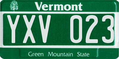 VT license plate YXV023