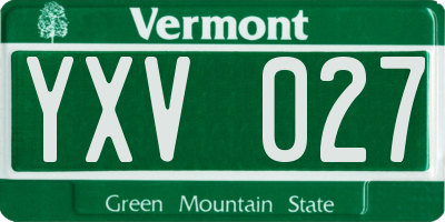 VT license plate YXV027