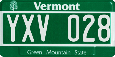 VT license plate YXV028