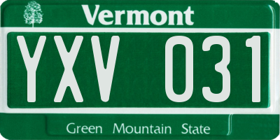 VT license plate YXV031