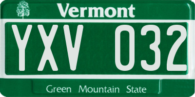 VT license plate YXV032