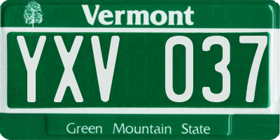 VT license plate YXV037