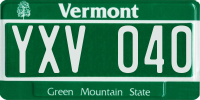 VT license plate YXV040
