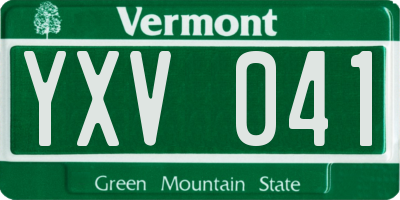 VT license plate YXV041
