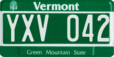 VT license plate YXV042