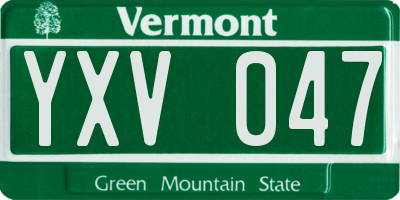 VT license plate YXV047