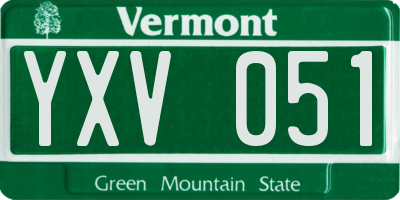 VT license plate YXV051