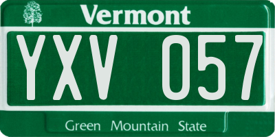VT license plate YXV057