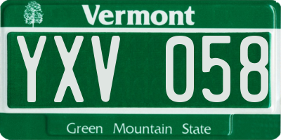 VT license plate YXV058